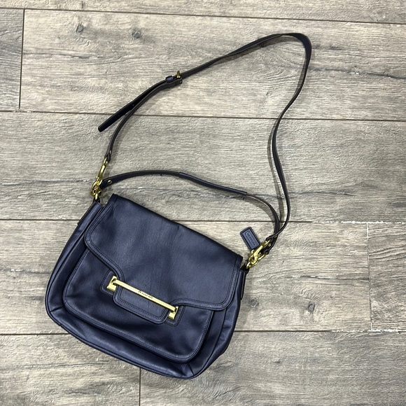 Coach Handbags - • Coach • Women’s Shoulder Crossbody Handbag Metallic Blue  Gold Hardware
